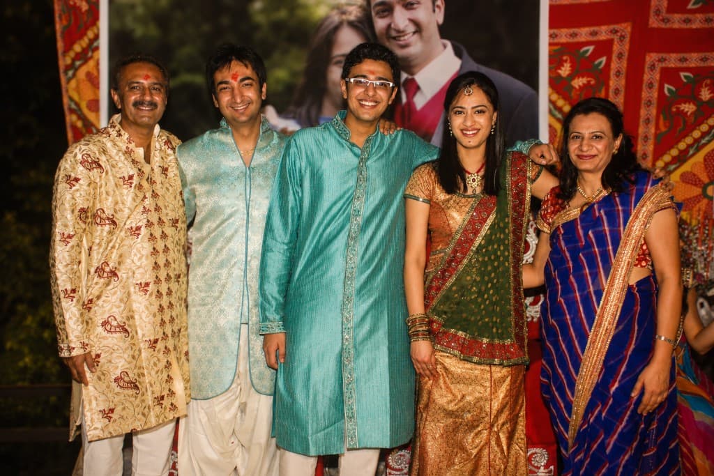 Pradeep Thakkar with his family in traditional attire